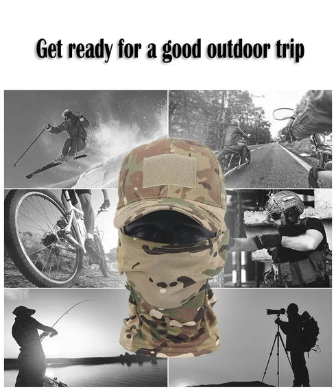 Tactical Balaclava Full Face Mask Set Men Summer Snapback Sun Hat Outdoor Hunting Camouflage Balaclava